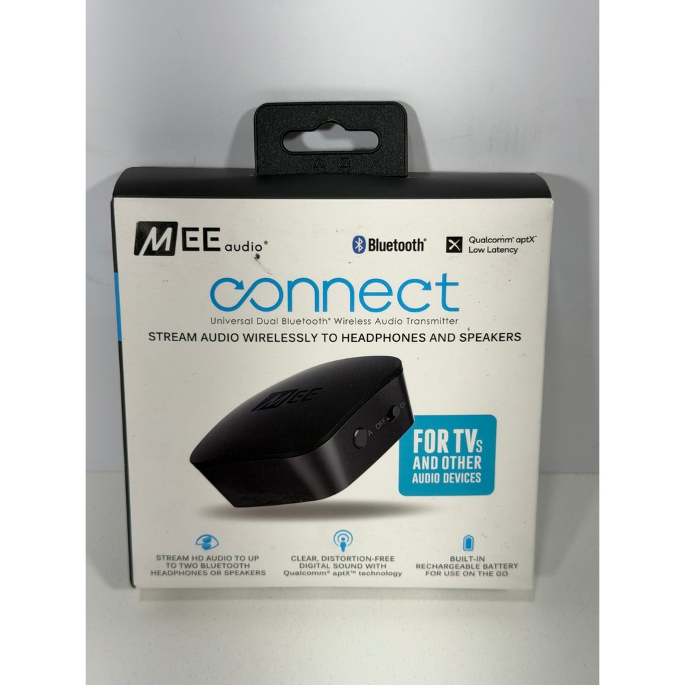 MEE audio Connect Dual Bluetooth Wireless Audio Transmitter for TV AF-T1B Black